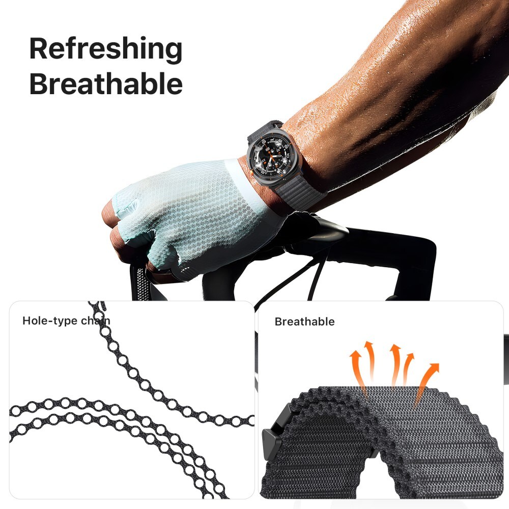 Samsung Galaxy Watch Ultra 47mm Active nylonarmband, Svart