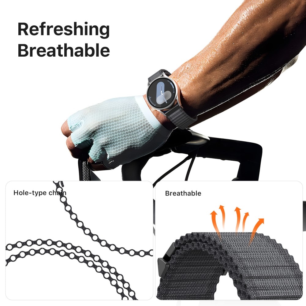 Universal 20mm Active nylonarmband, grå