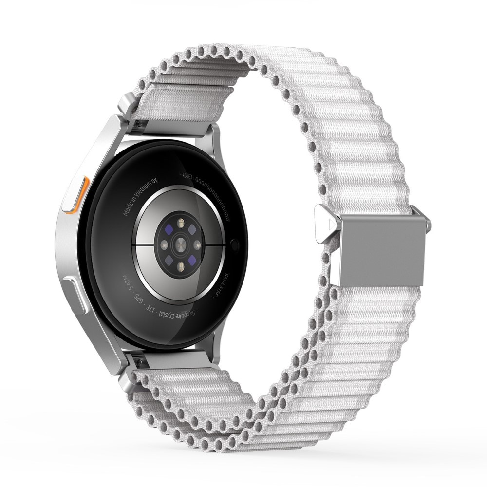 Samsung Galaxy Watch 7 44mm Active nylonarmband, Vit
