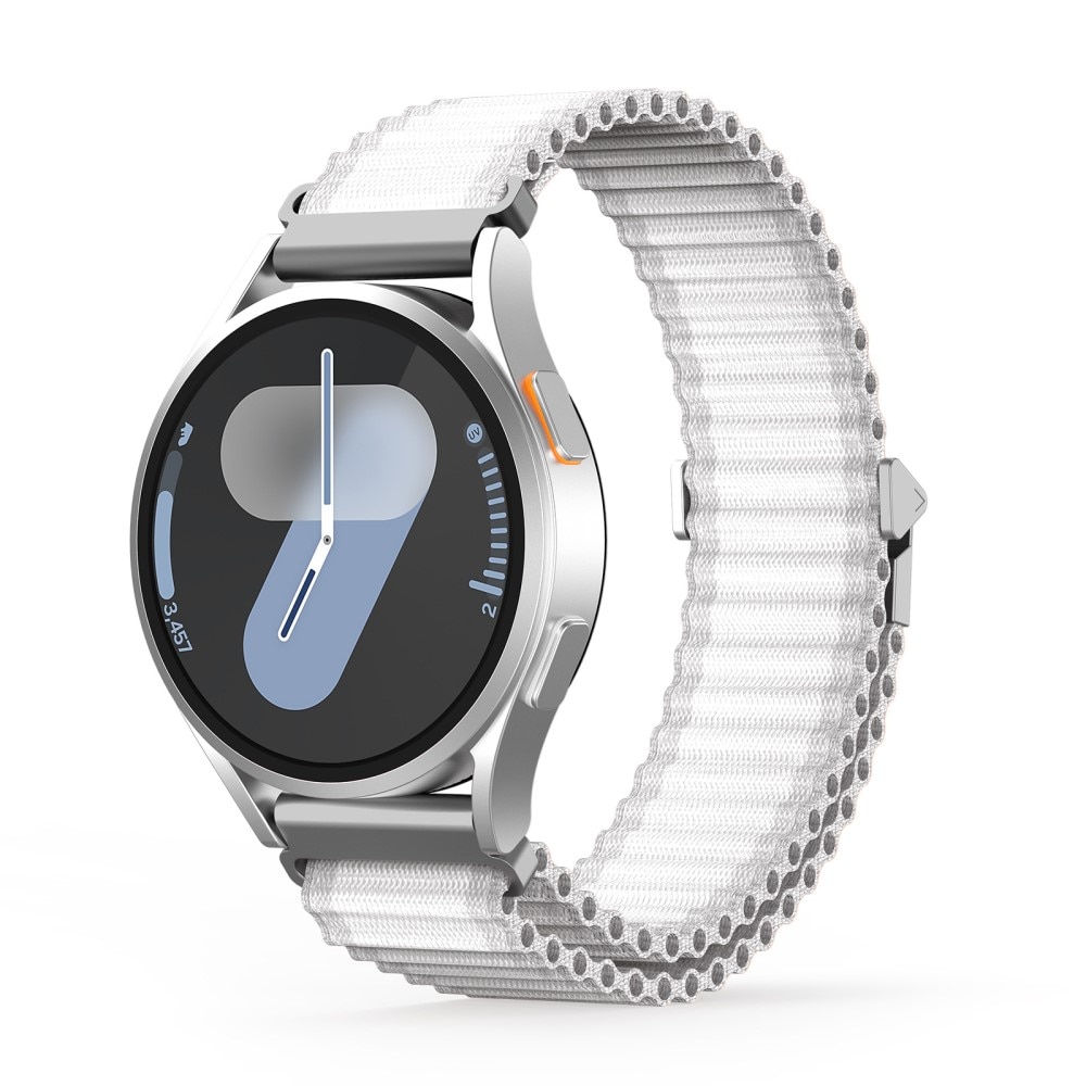 Samsung Galaxy Watch 7 44mm Active nylonarmband, Vit