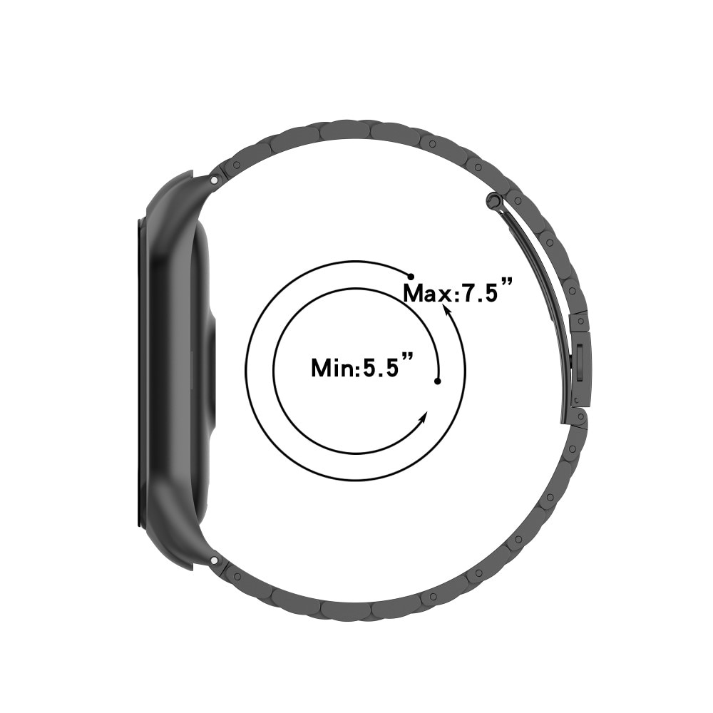 Xiaomi Mi Band 5/6 Stilrent länkarmband i metall, svart
