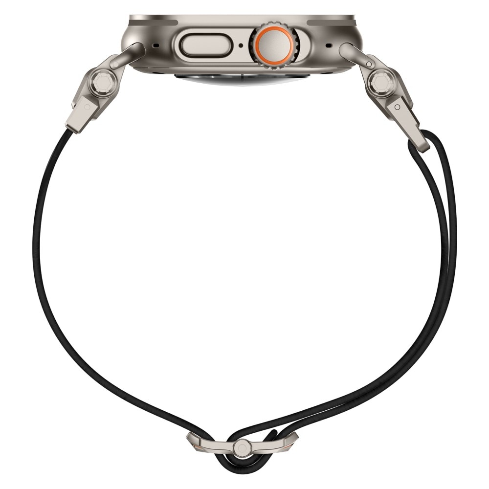 Apple Watch Series 8 45mm Tåligt och flexibelt nylonarmband, Svart/titan