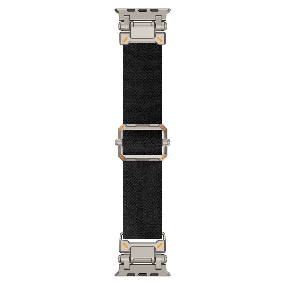 Apple Watch Series 8 45mm Tåligt och flexibelt nylonarmband, Svart/titan