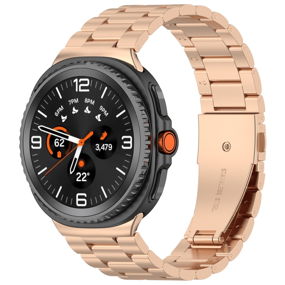 Samsung Galaxy Watch 8 Classic Stilrent länkarmband i metall, Roséguld