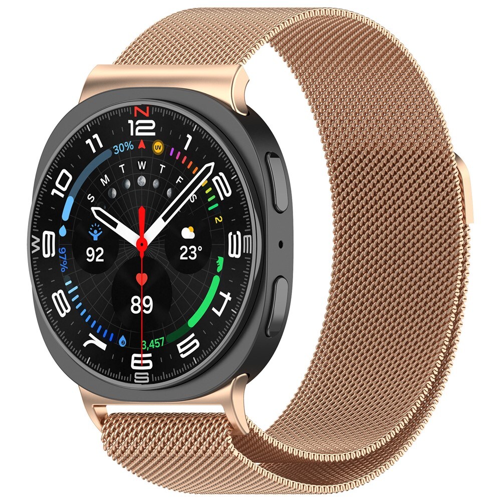Samsung Galaxy Watch 8 40mm Armband Milanese Loop, Roséguld