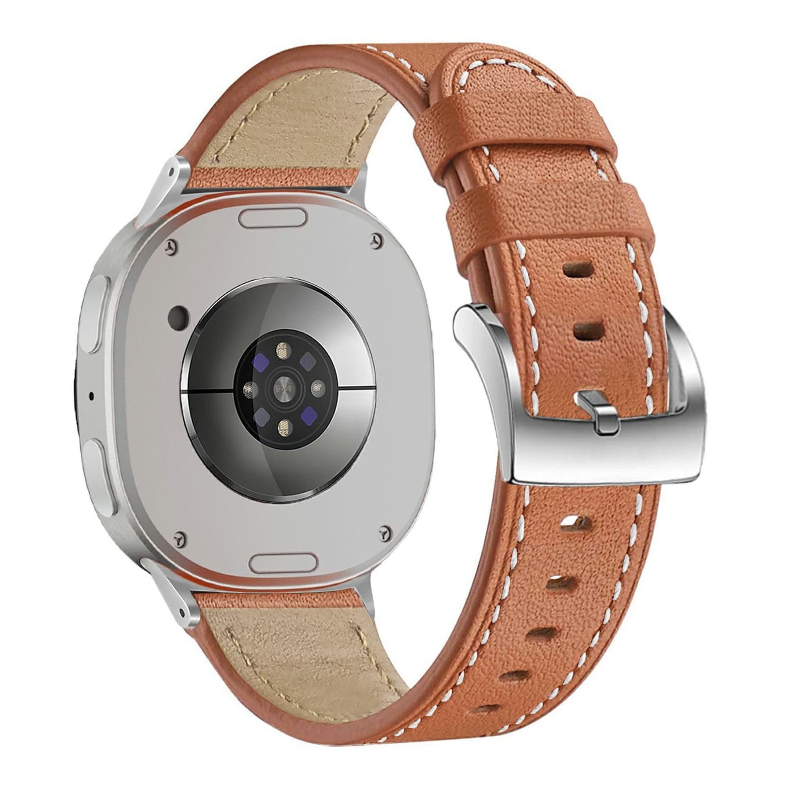 Samsung Galaxy Watch 8 44mm Armband i äkta läder, Cognac