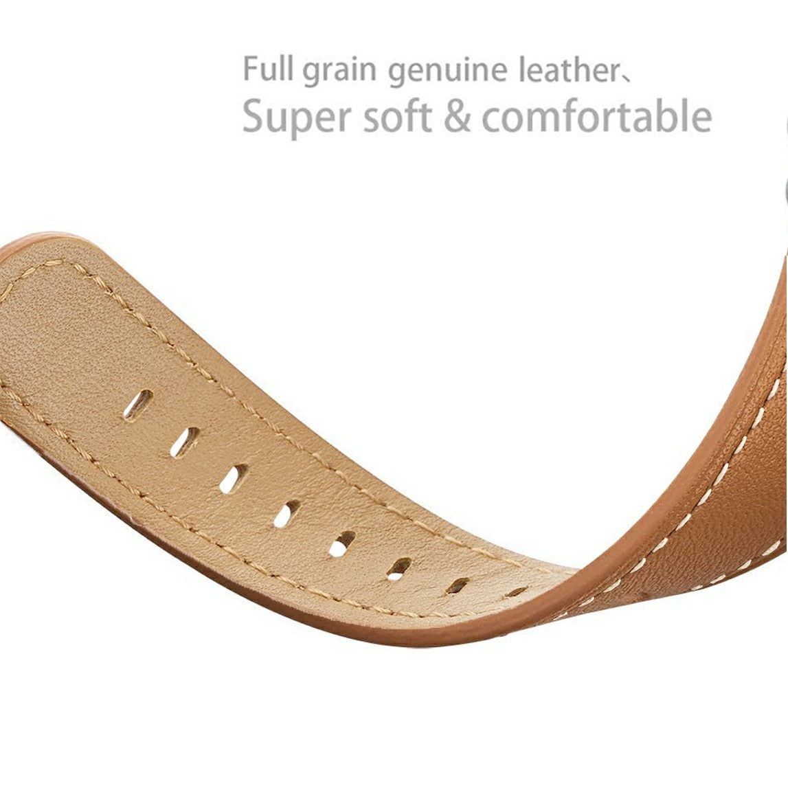 Samsung Galaxy Watch 8 44mm Armband i äkta läder, Cognac