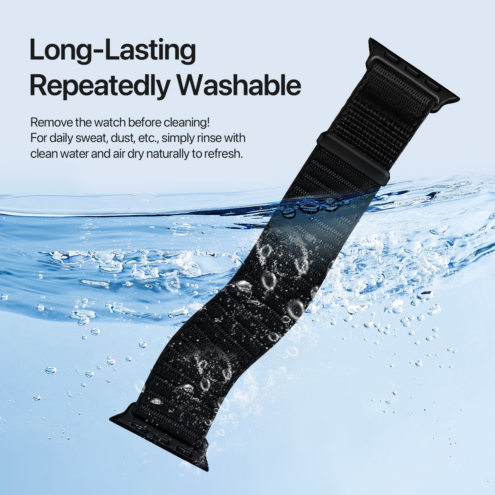 Apple Watch Series 9 41mm Nylonarmband, Svart