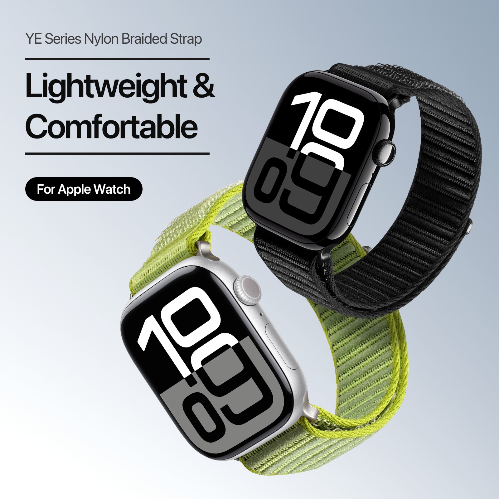 Apple Watch Series 9 41mm Nylonarmband, Svart