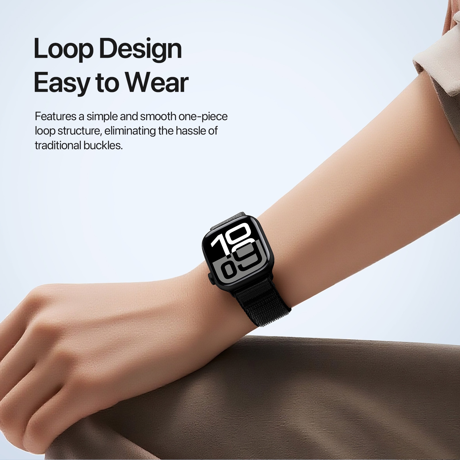 Apple Watch Series 9 41mm Nylonarmband, Svart