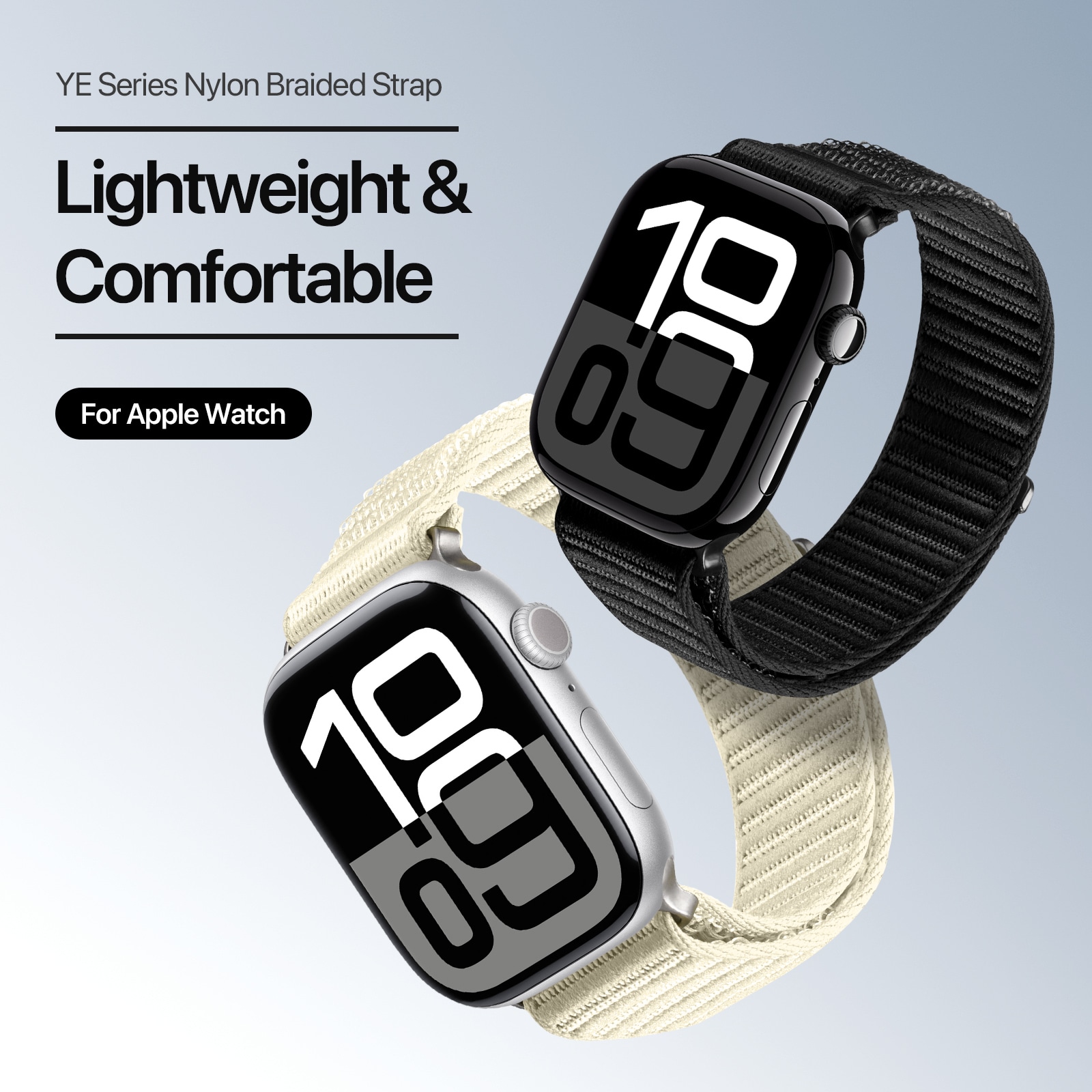 Apple Watch Series 10 42mm Nylonarmband, Vit
