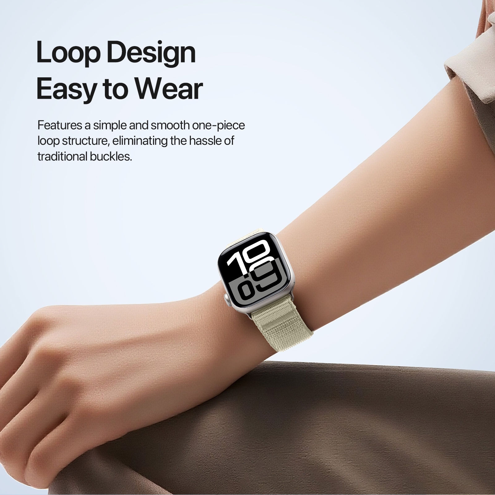 Apple Watch Series 10 42mm Nylonarmband, Vit