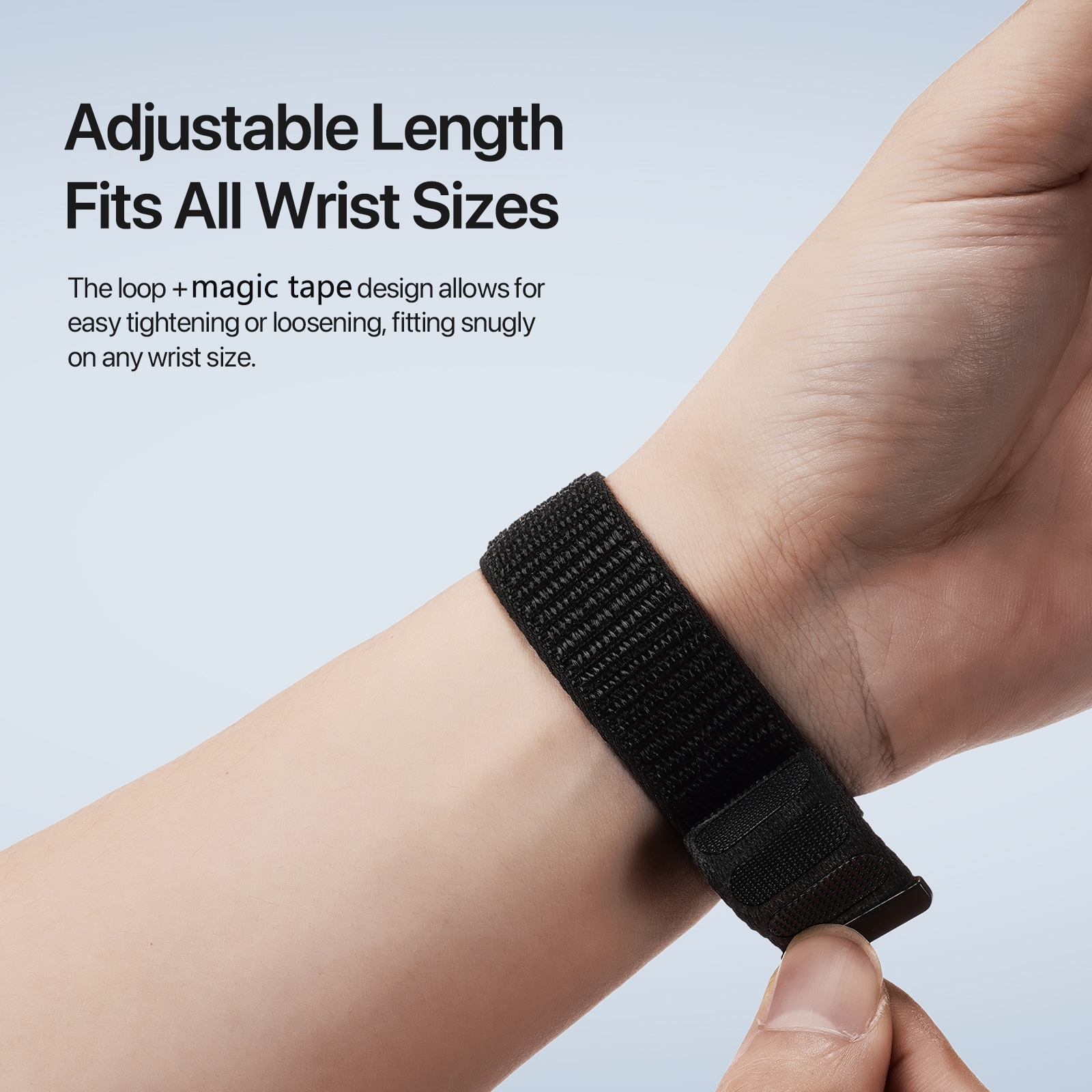 Apple Watch Series 8 45mm Nylonarmband, Svart