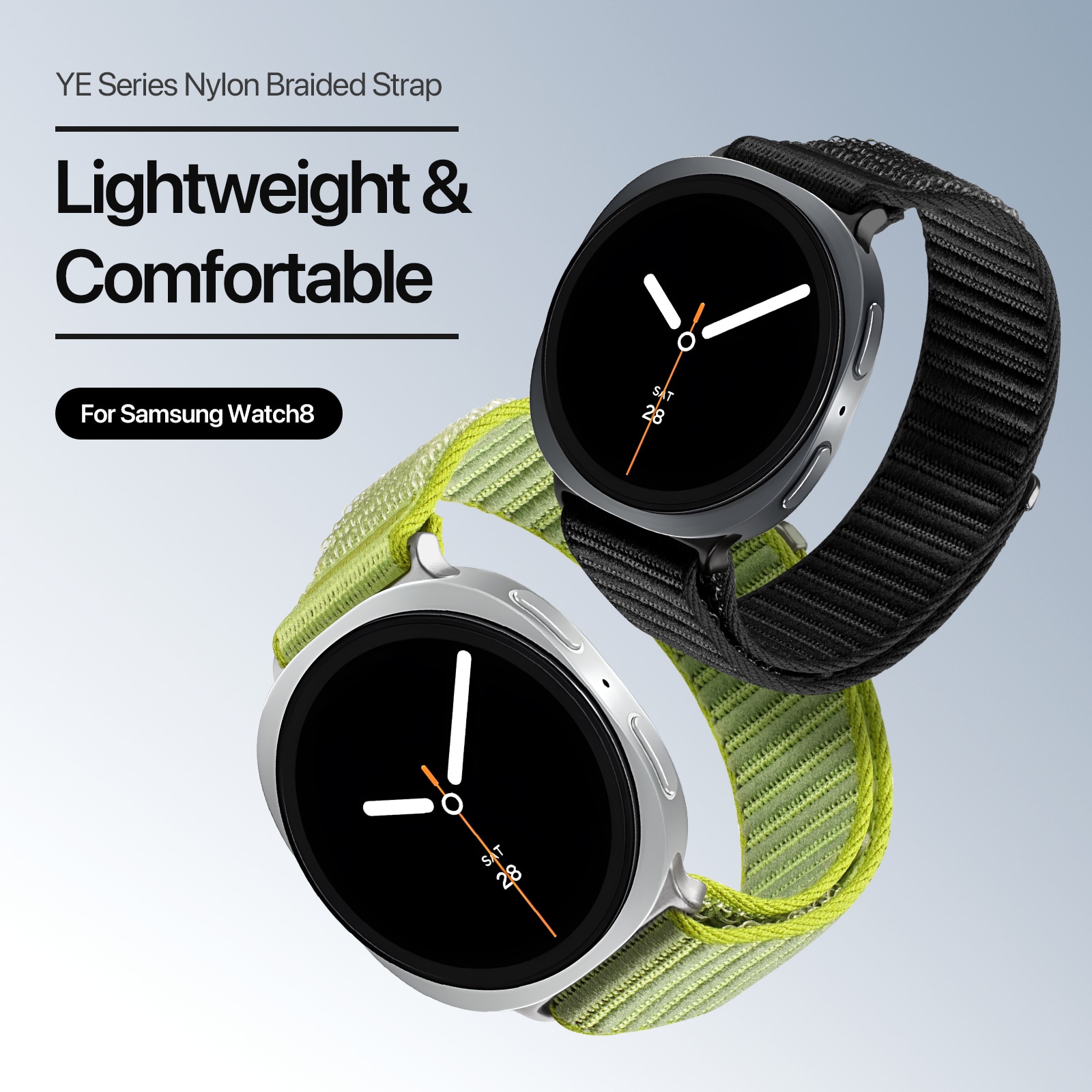 Samsung Galaxy Watch 8 44mm Nylonarmband, Svart