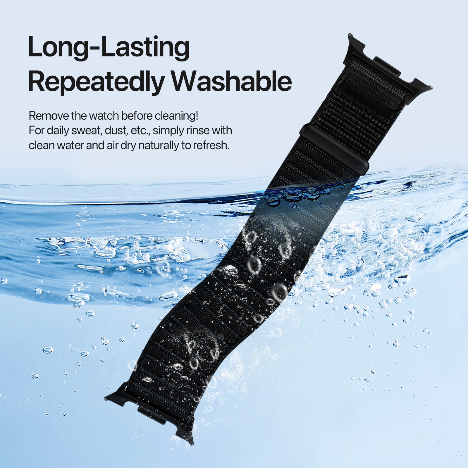 Samsung Galaxy Watch 8 40mm Nylonarmband, Svart