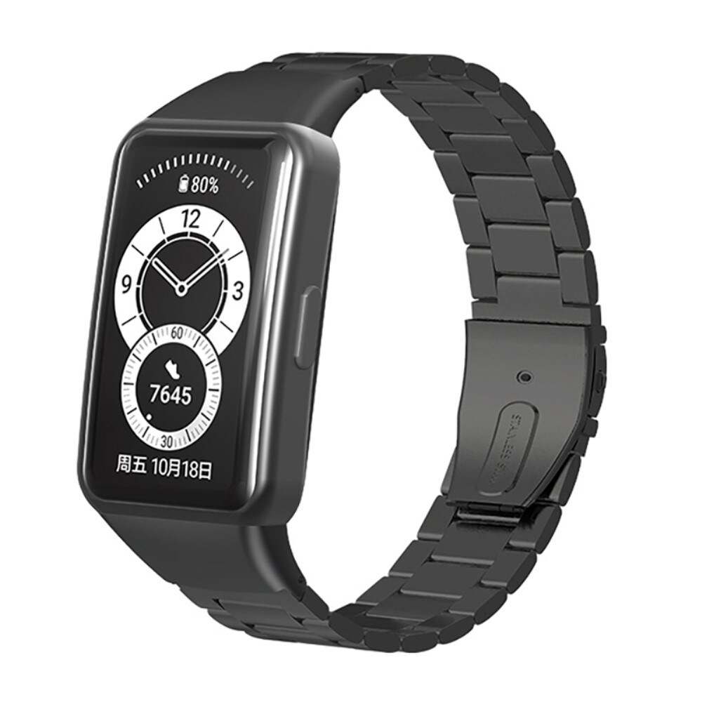 Huawei Band 6 Stilrent länkarmband i metall, Svart