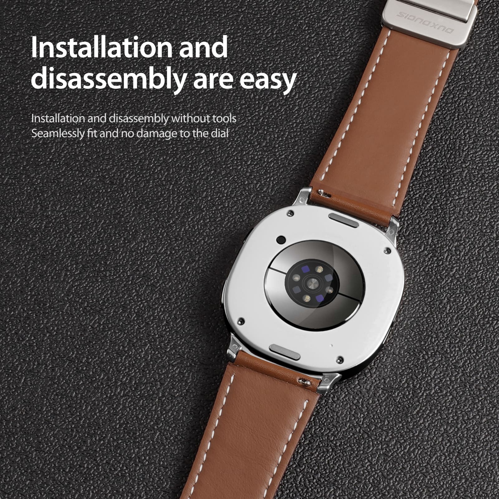 Samsung Galaxy Watch 8 44mm Armband i läder, Brun