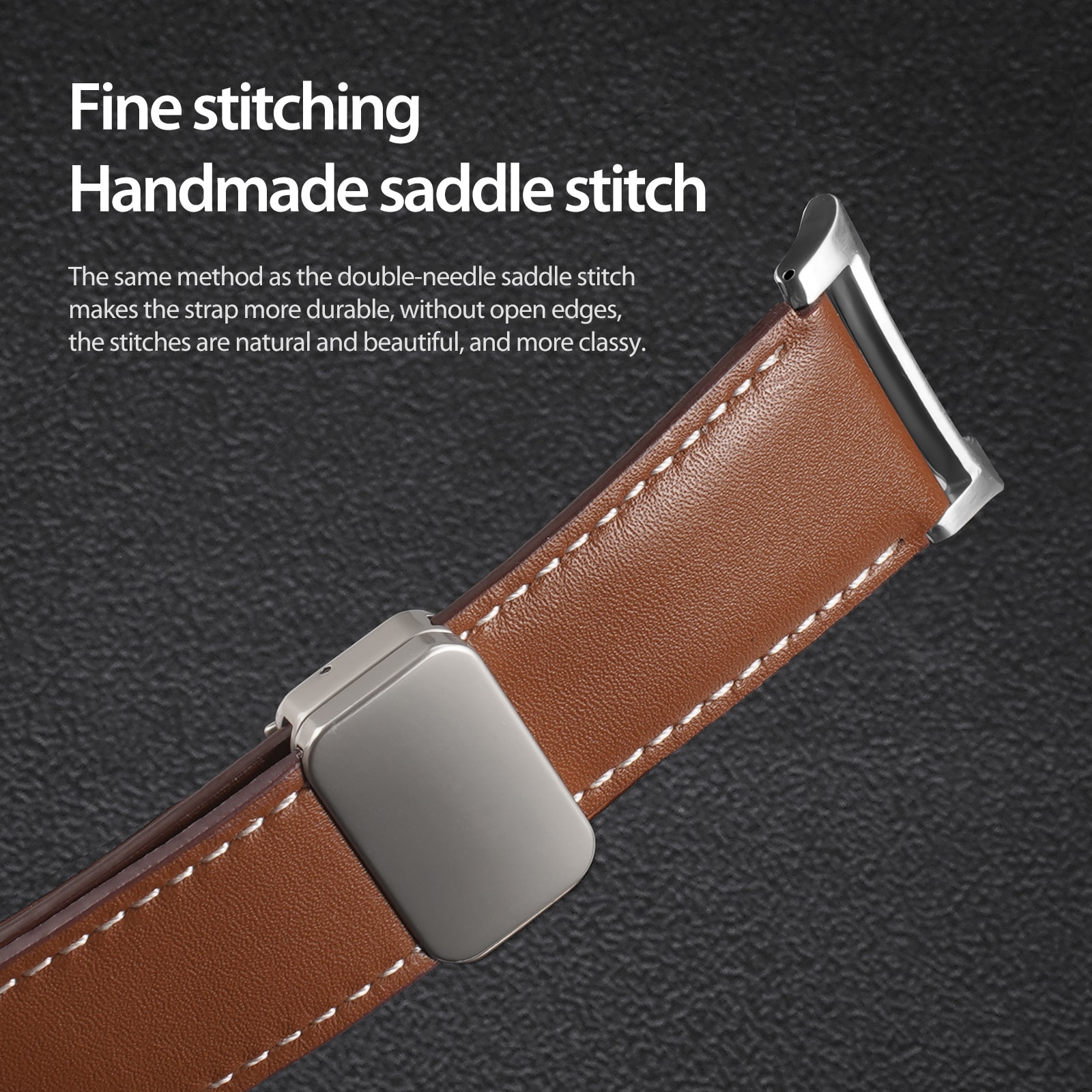 Samsung Galaxy Watch 8 44mm Armband i läder, Brun
