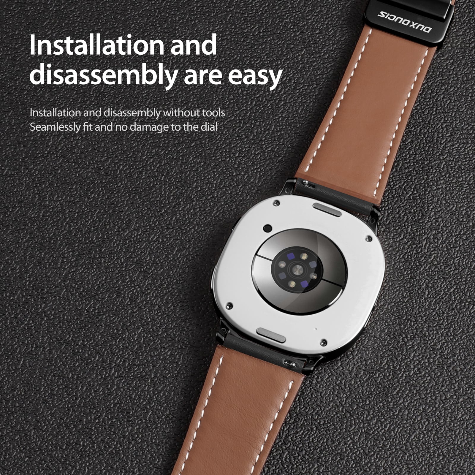 Samsung Galaxy Watch 8 40mm Armband i läder, Svart