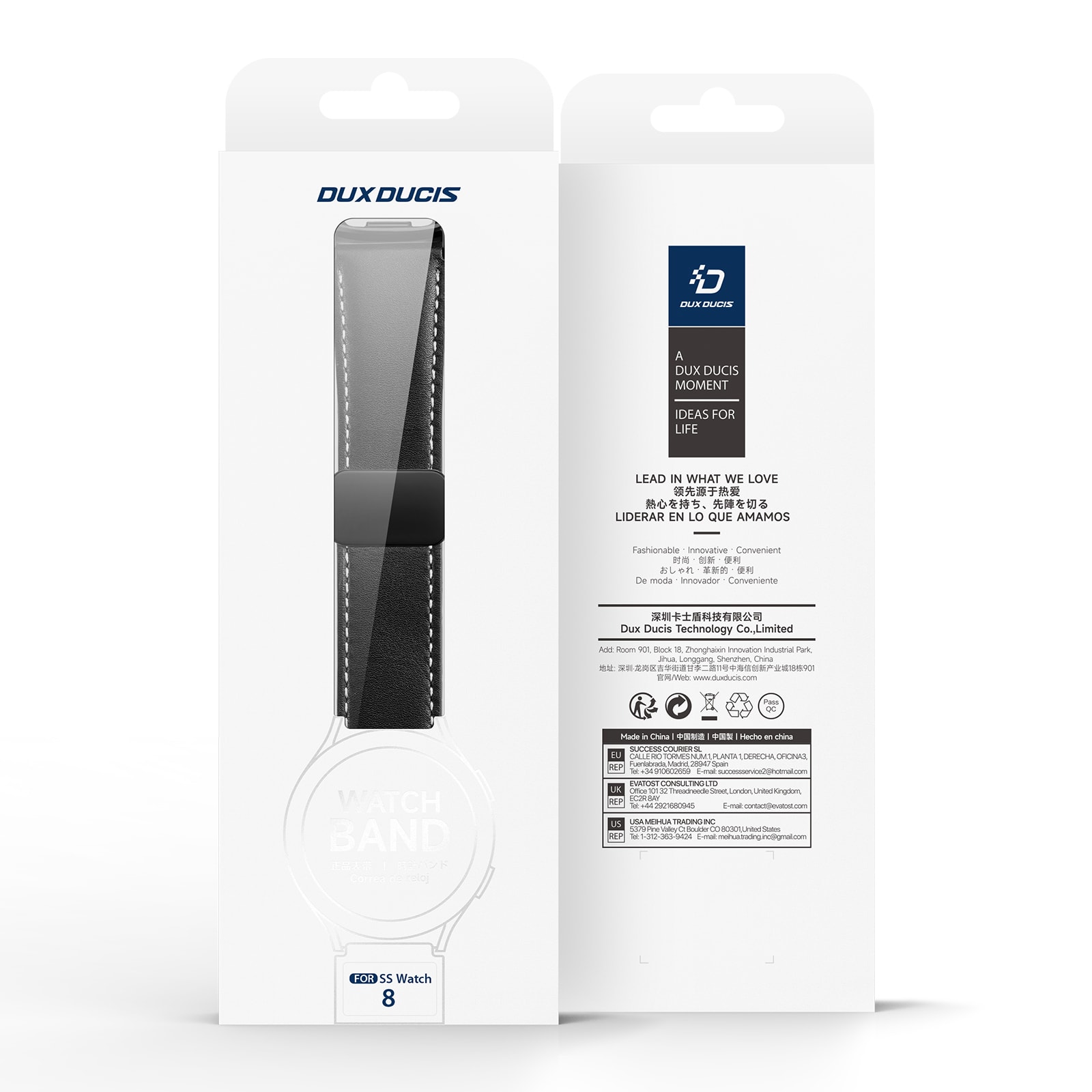 Samsung Galaxy Watch 8 40mm Armband i läder, Svart