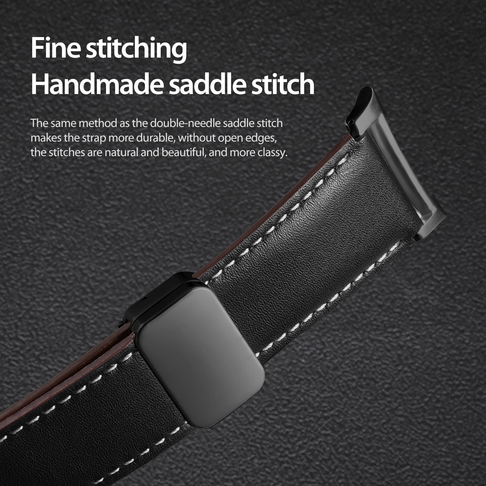 Samsung Galaxy Watch 8 40mm Armband i läder, Svart