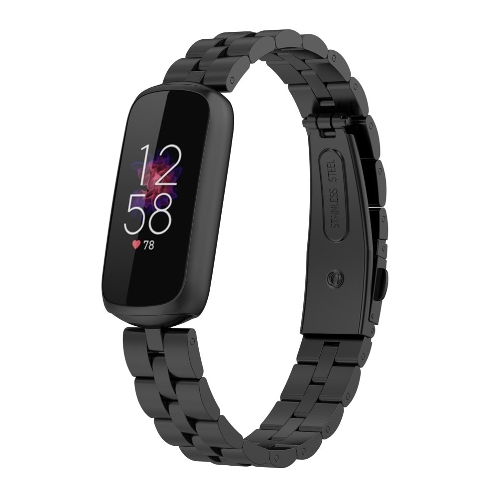 Fitbit Luxe Stilrent länkarmband i metall, Svart