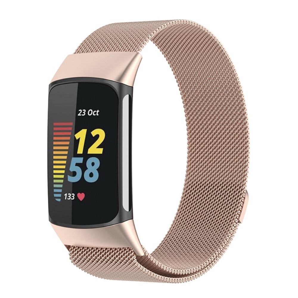 Fitbit Charge 5 Armband Milanese Loop, champagneguld