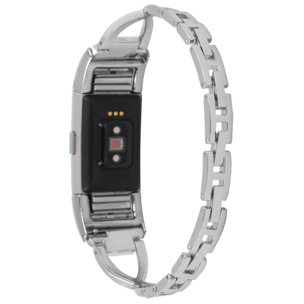 Garmin Fitbit Charge 5 Smalt länkarmband med glittrande stenar, silver