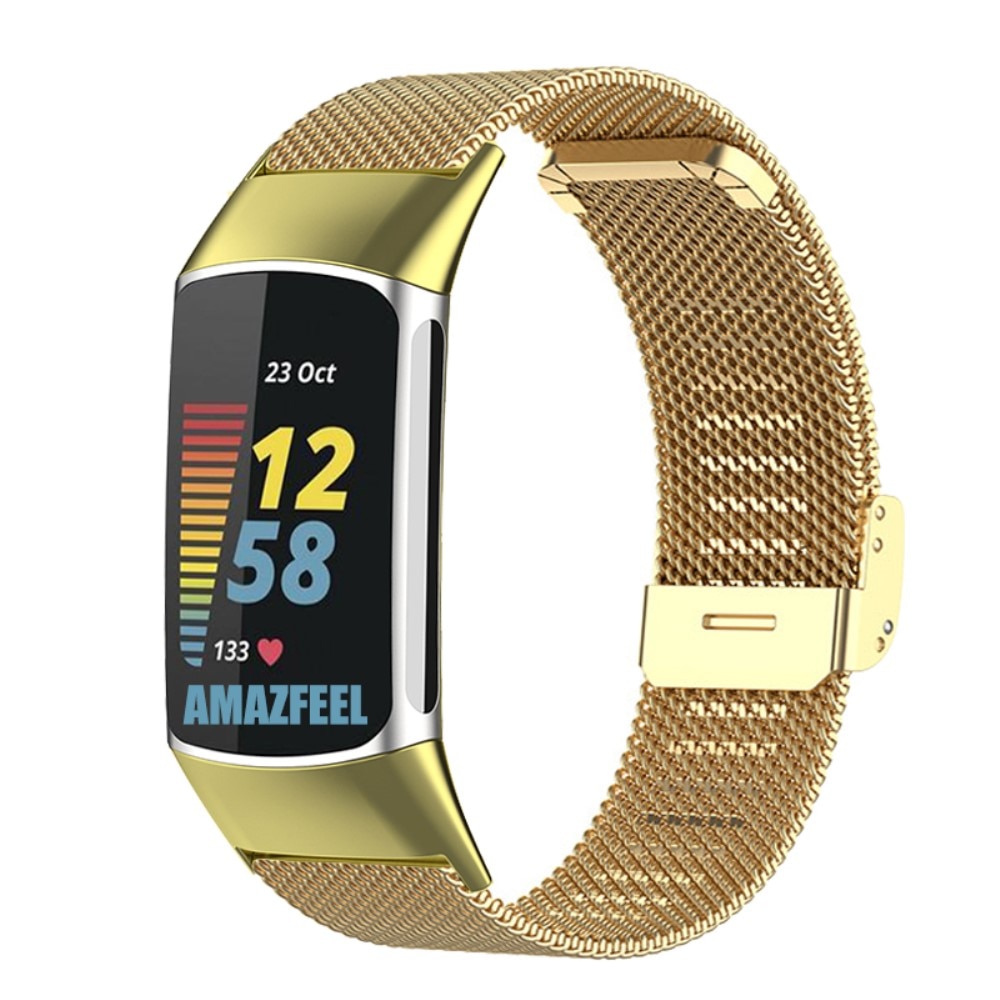 Fitbit Charge 5 Armband i mesh, guld