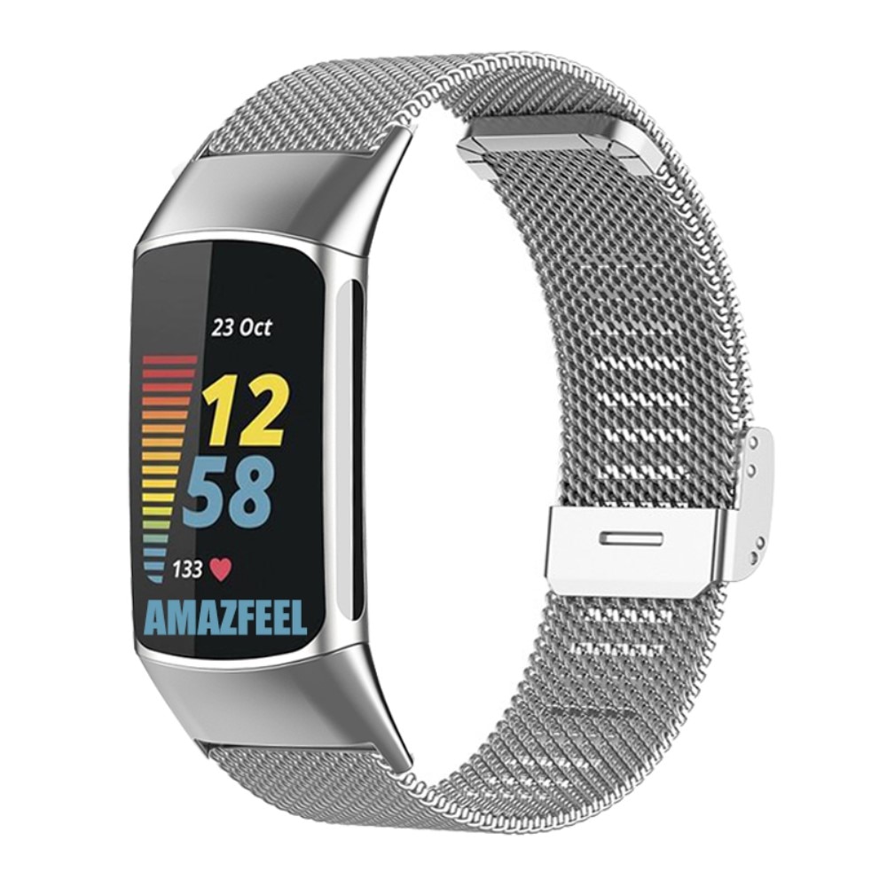 Fitbit Charge 5 Armband i mesh, silver