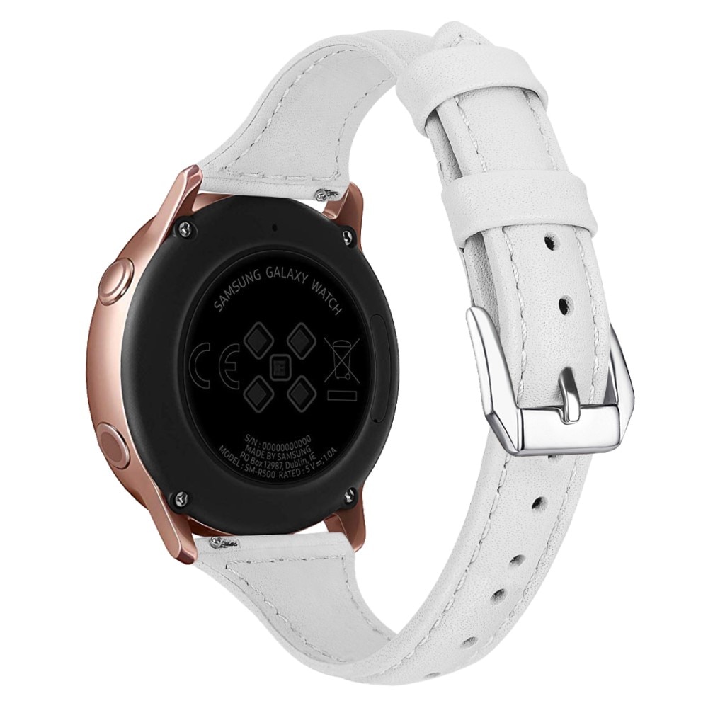 Hama Fit Watch 4910 Smalt armband i äkta läder, vit