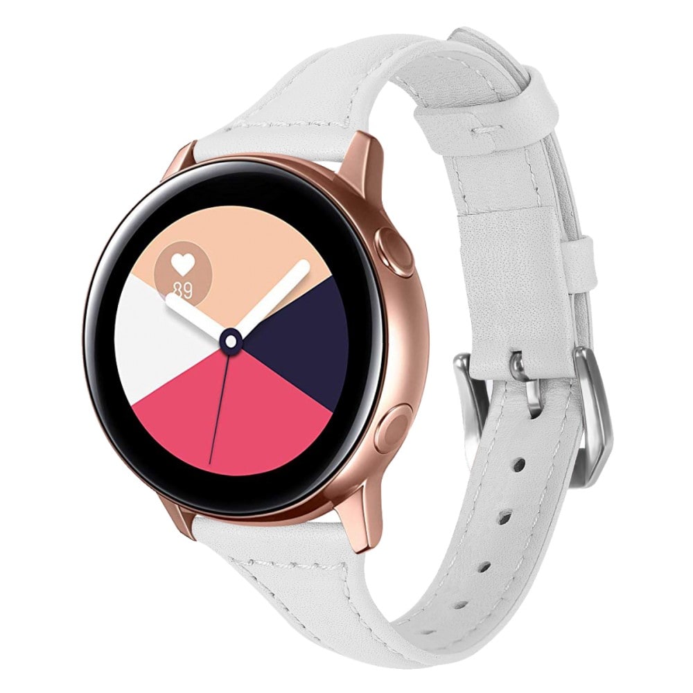 Samsung Galaxy Watch 5 44mm Smalt armband i äkta läder, vit