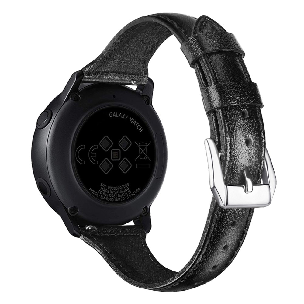 Hama Fit Watch 4910 Smalt armband i äkta läder, svart