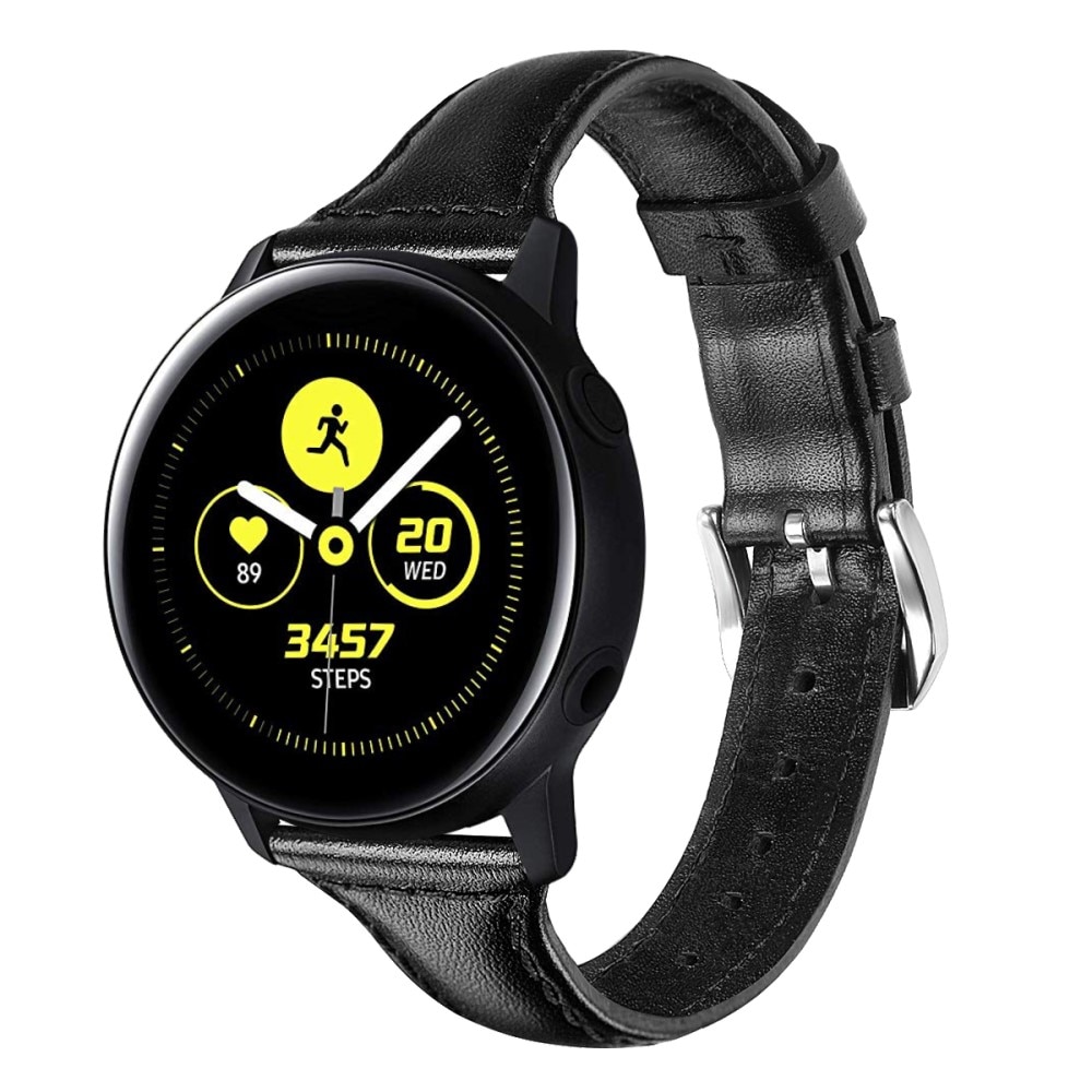 Samsung Galaxy Watch 5 40mm Smalt armband i äkta läder, svart