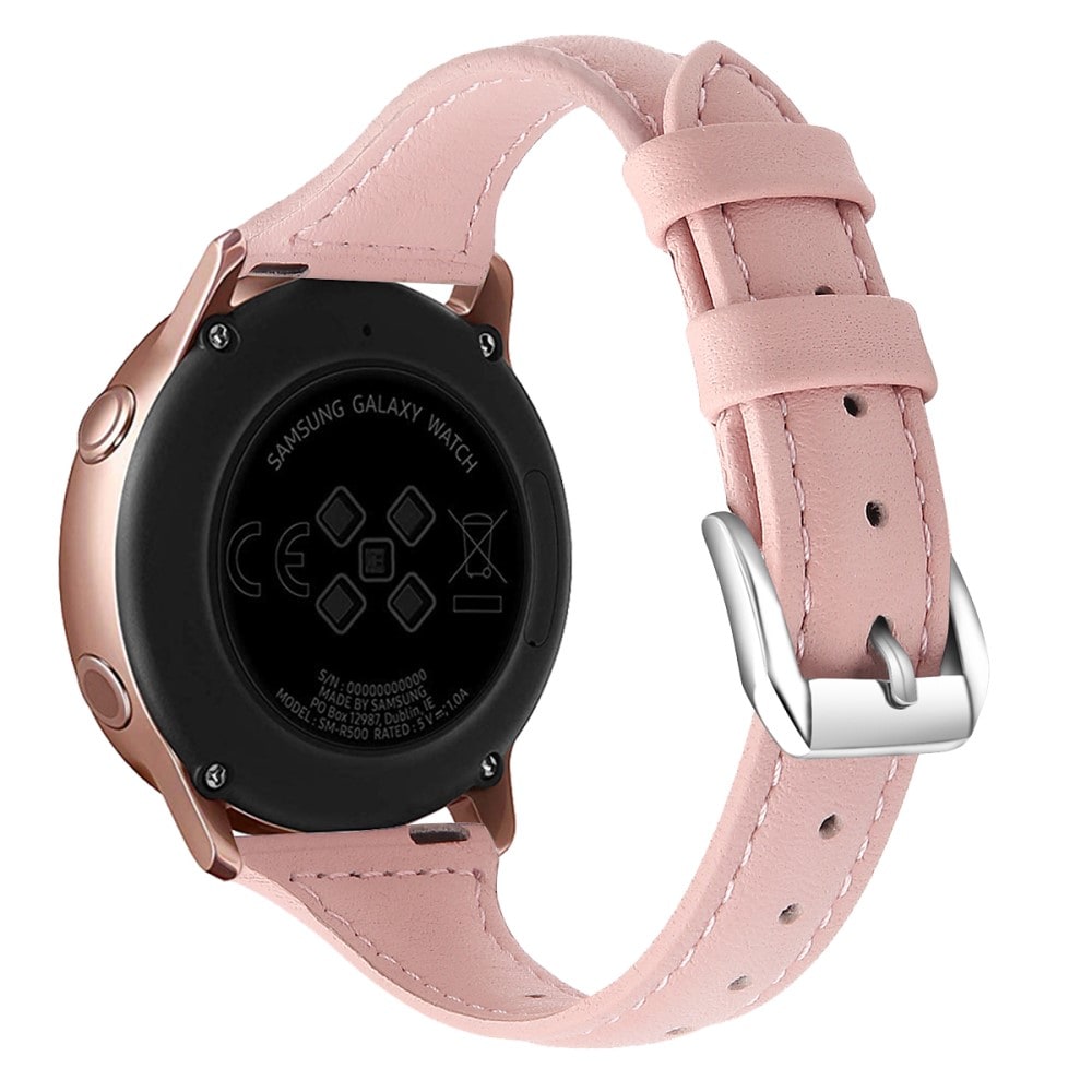 Samsung Galaxy Watch 6 44mm Smalt armband i äkta läder, rosa