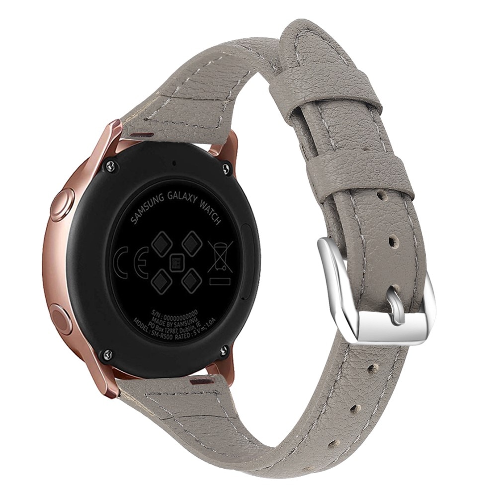 Hama Fit Watch 4910 Smalt armband i äkta läder, grå