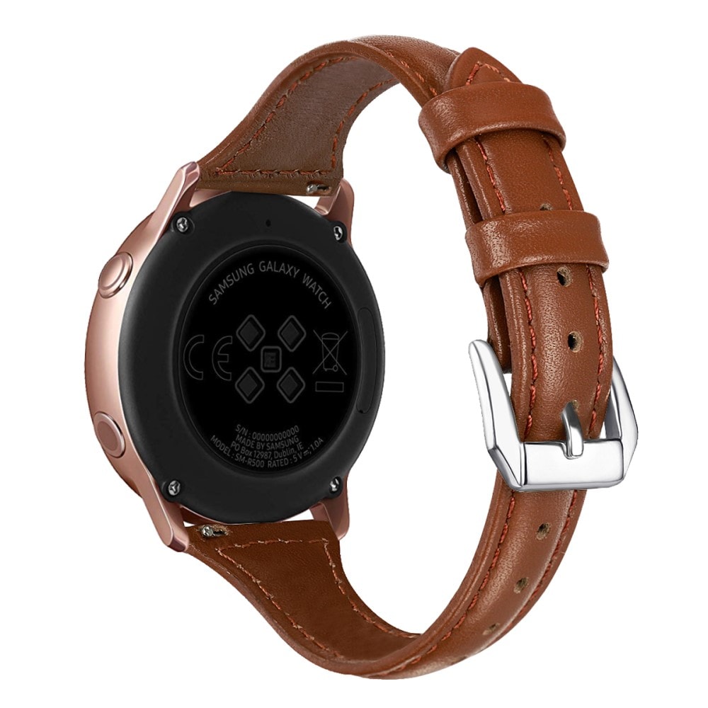 Samsung Galaxy Watch 6 44mm Smalt armband i äkta läder, brun