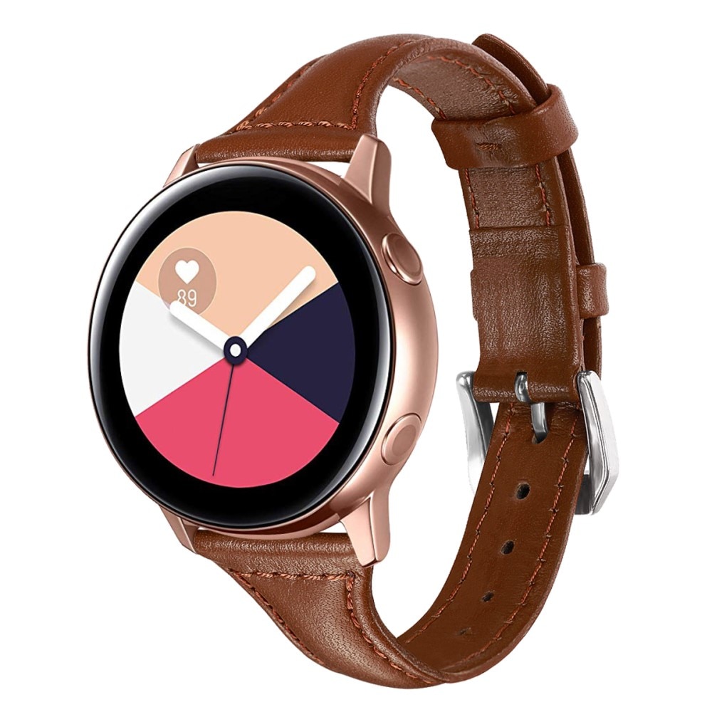 Samsung Galaxy Watch 5 40mm Smalt armband i äkta läder, brun