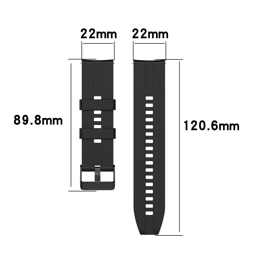 Huawei Watch GT 3 46mm/GT Runner Armband i silikon, svart
