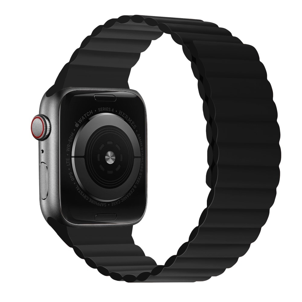 Apple Watch SE 44mm Armband i silikon med magnetstängning, svart