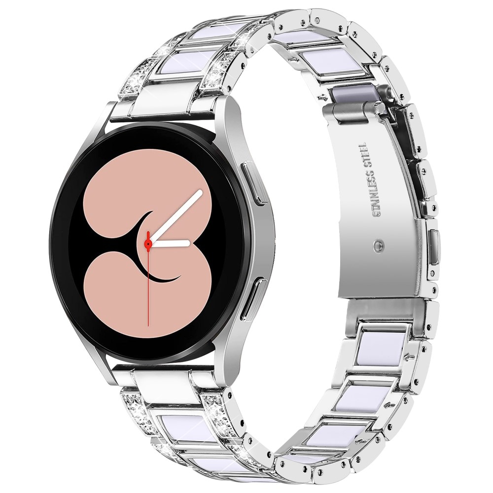Samsung Galaxy Watch 4 40mm Armband Original Samsung Galaxy Watch 4 40mm Armband i metall med fina stenar, Silver