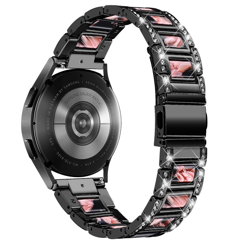 Garmin Vivoactive 5 Armband i metall med fina stenar, Black Blossom