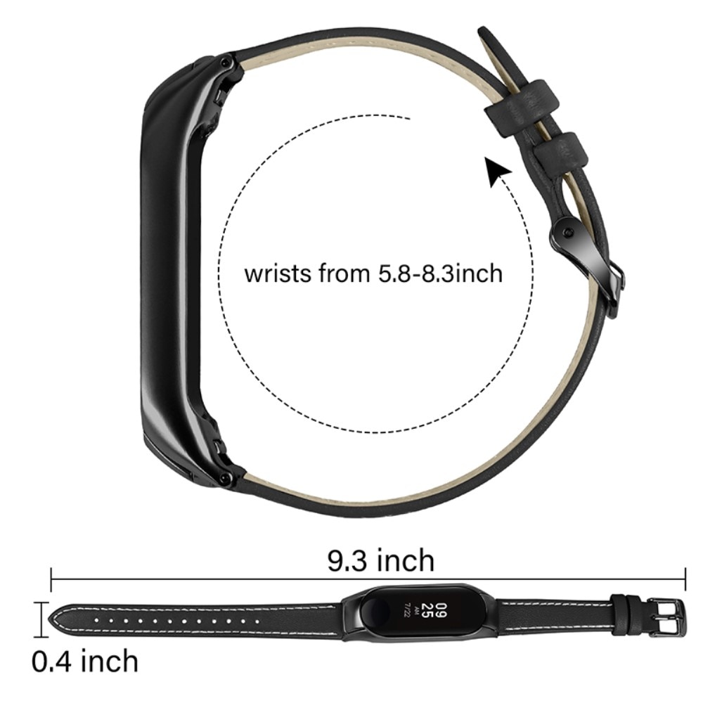 Xiaomi Mi Band 7 Armband i äkta läder, svart