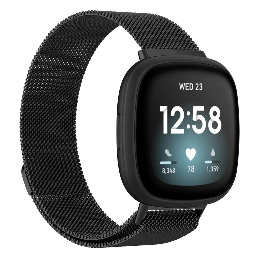 Fitbit Versa 3/Sense Armband Milanese Loop, svart