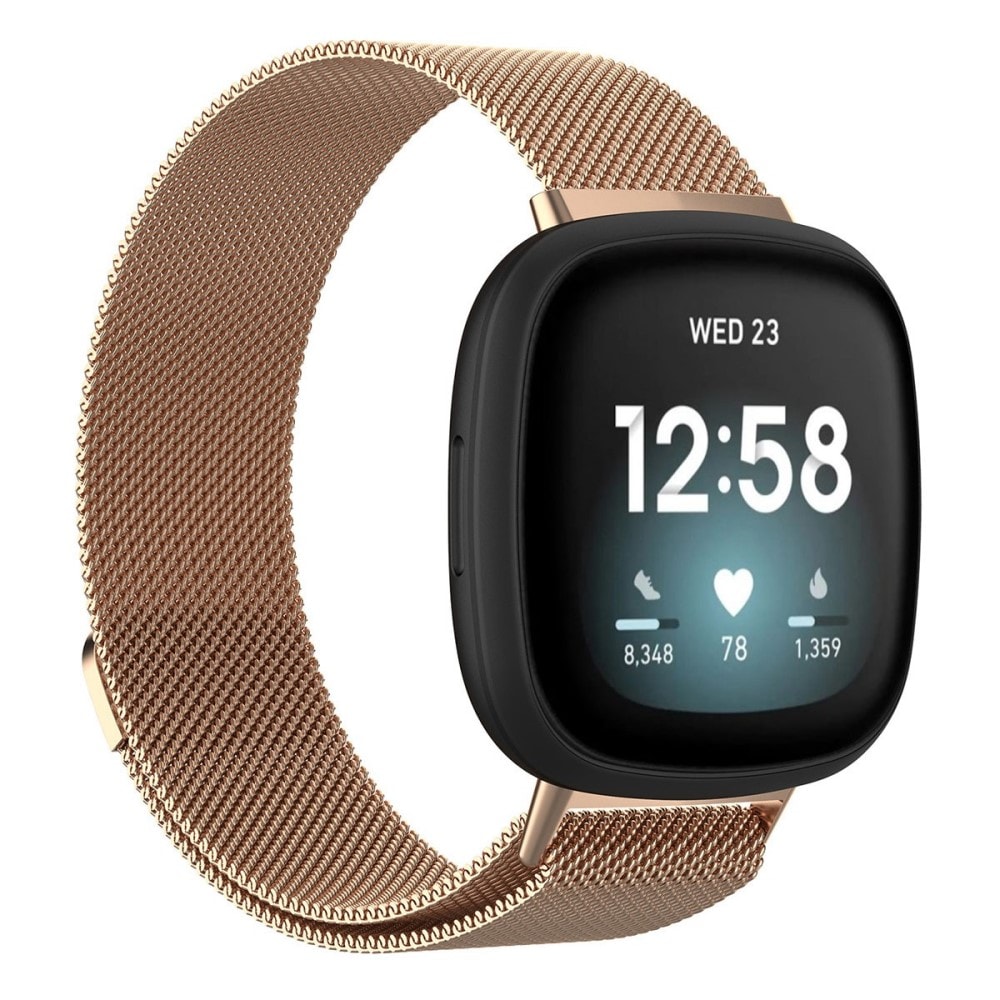 Fitbit Versa 4 Armband Milanese Loop, roséguld