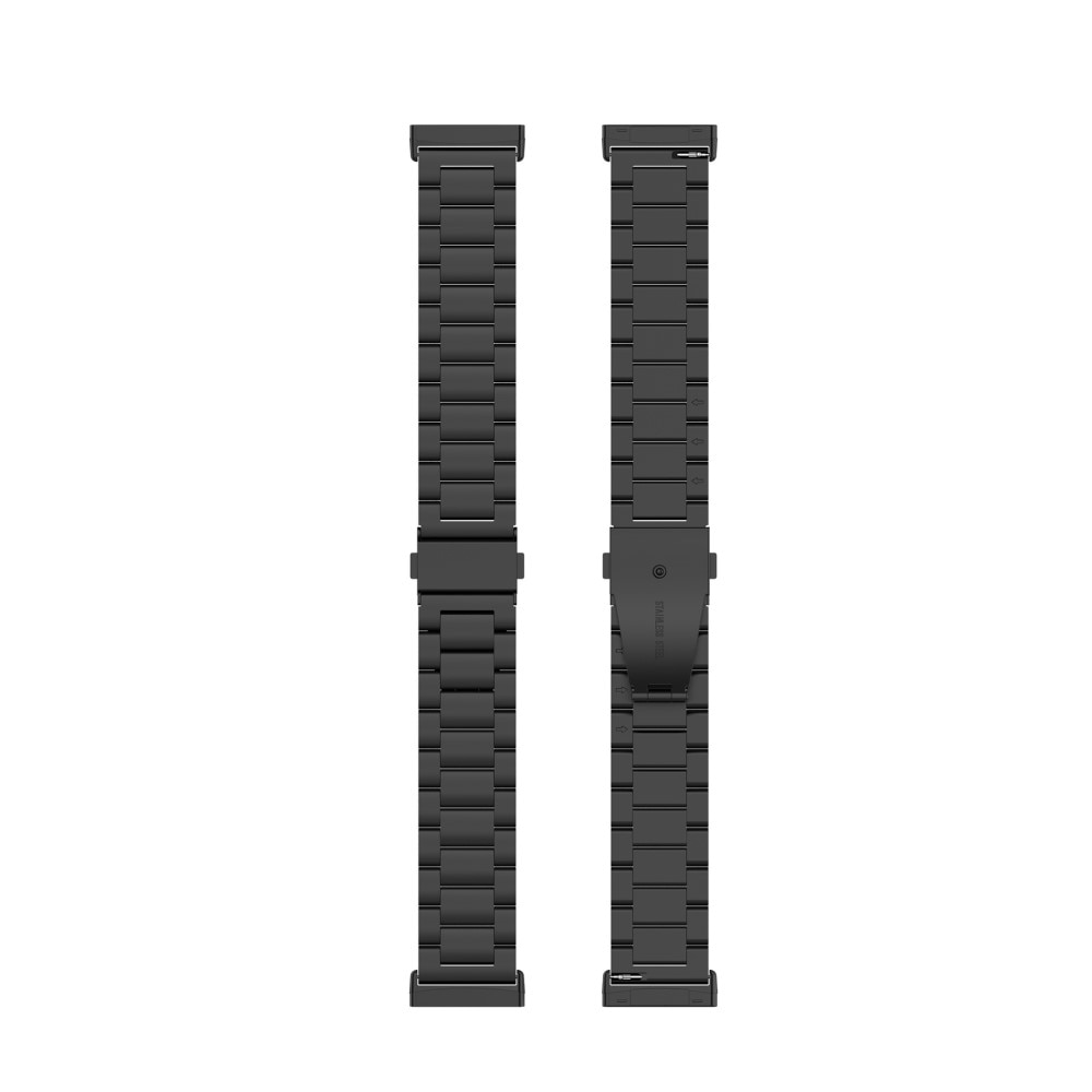 Fitbit Versa 3/Sense Stilrent länkarmband i metall, svart