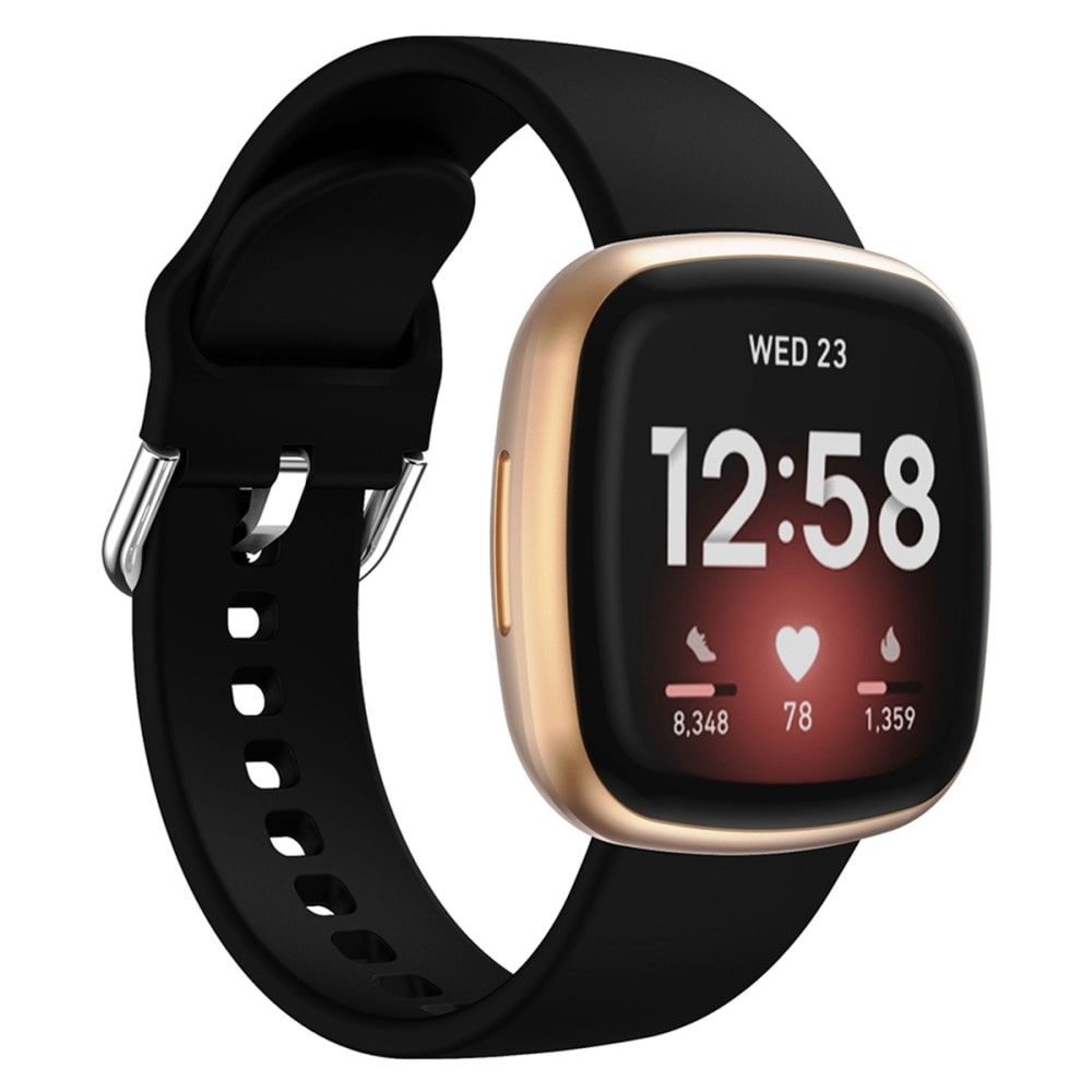 Fitbit Versa 3 Armband i silikon, svart