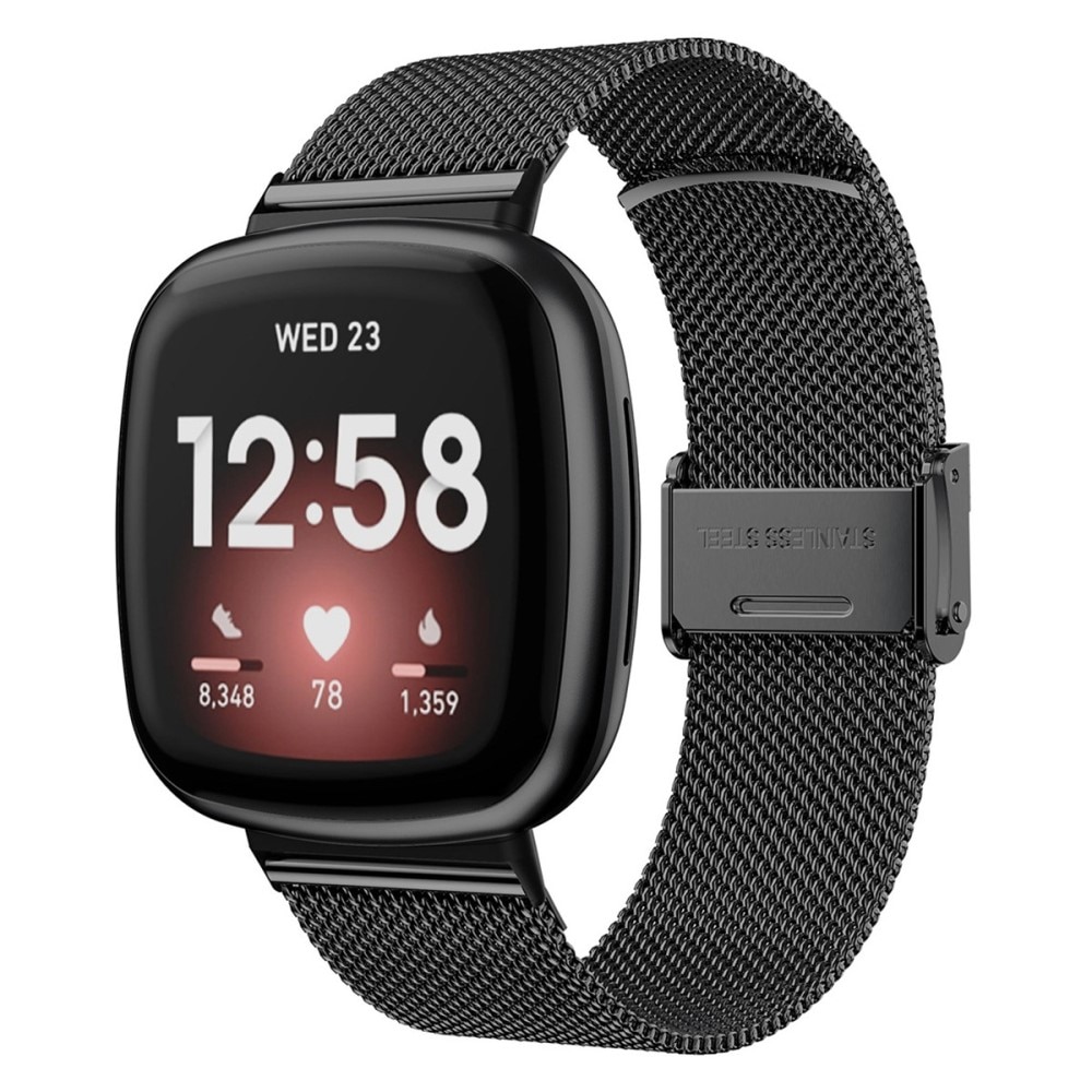 Fitbit Versa 3/Sense Armband i mesh, svart