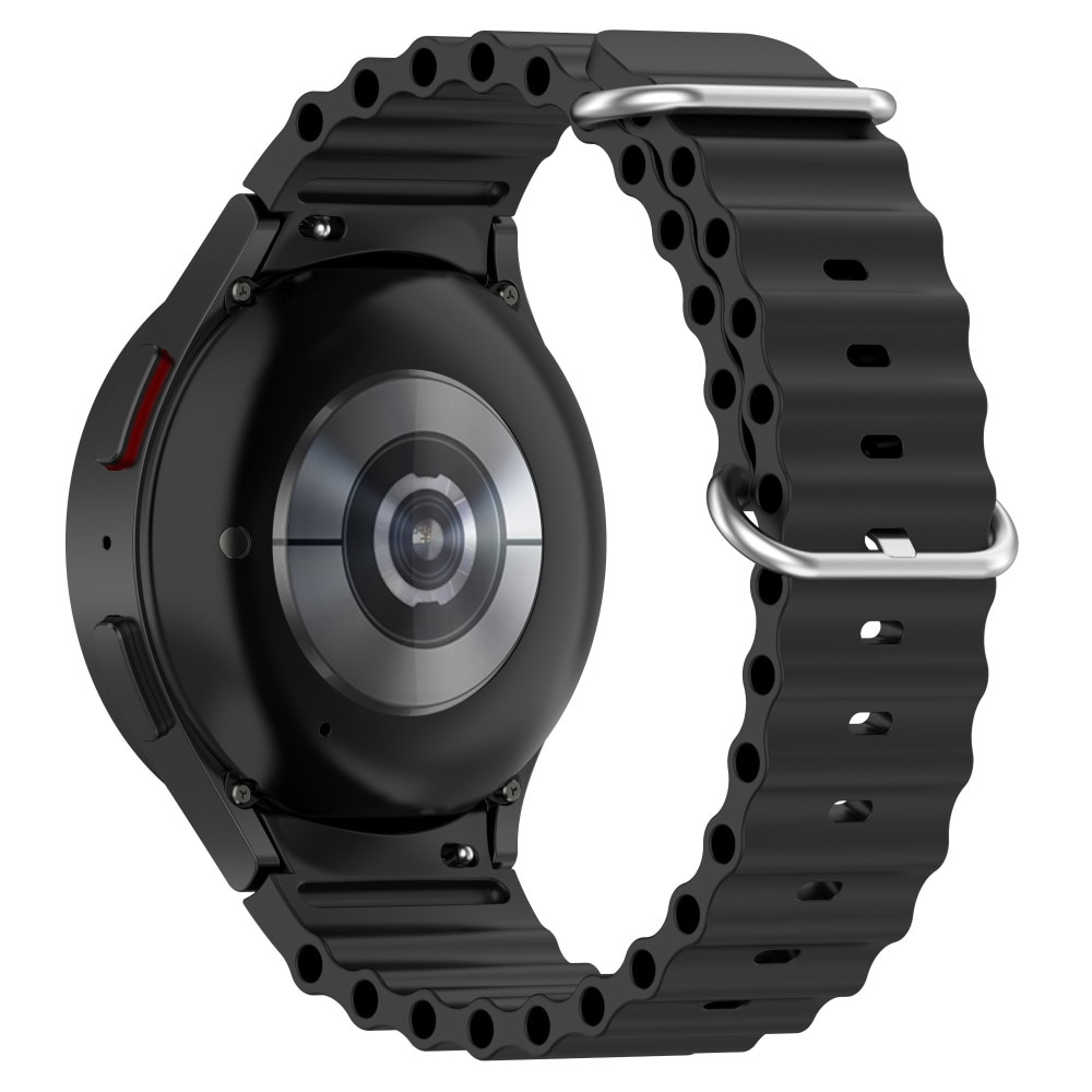 Samsung Galaxy Watch 4 40/42/44/46mm Sportigt Full-fit armband i silikon, svart