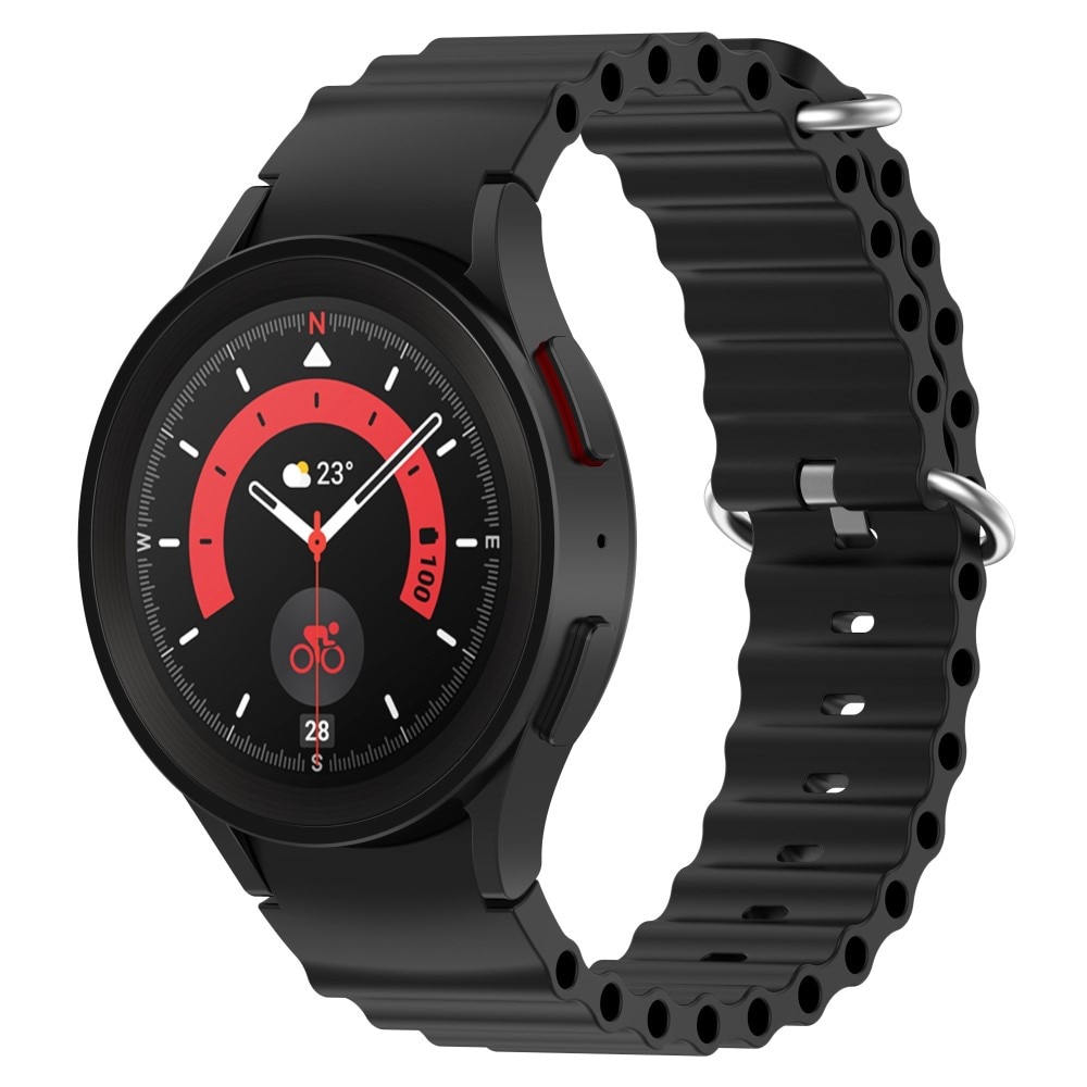 Samsung Galaxy Watch 5 Pro 45mm Sportigt Full-fit armband i silikon, svart